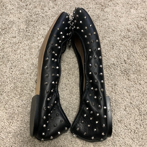 Sam Edelman Black Leather Studded Flats - Picture 4 of 5